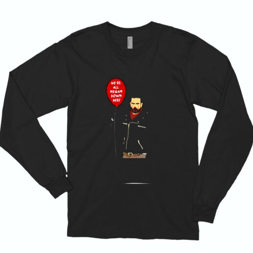 It Pennywise And Walking Dead Parody Negan Down Here Stephen Essential Long Sleeve Shirt