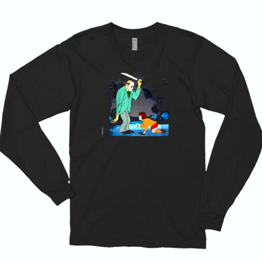 Jason Voorhees Killing Velma Dinkley From Scooby Doo Essential Long Sleeve Shirt