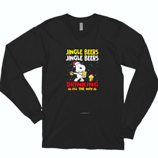 Jingle Beers Jingle Beers Drinking All The Way Snoopy Essential Long Sleeve Shirt