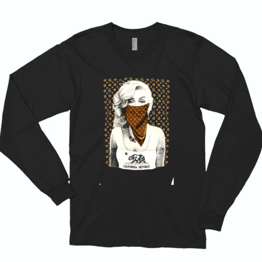 Marilyn Monroe With Ca Bandana Brown Essential Long Sleeve Shirt