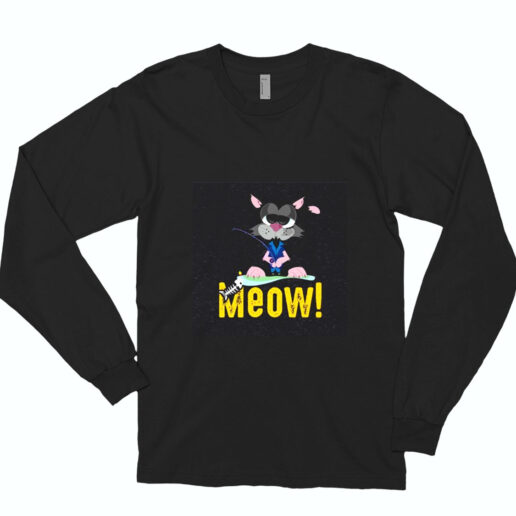 Meow Cat Funny Gift For Cats Lovers Essential Long Sleeve Shirt