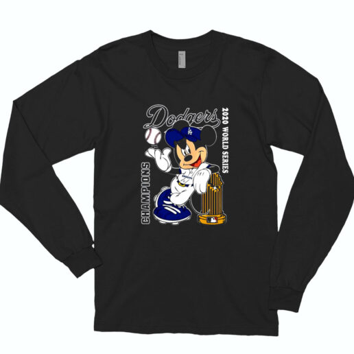 Mickey Mouse La Dodgers 2020 World Series Champions Essential Long Sleeve Shirt