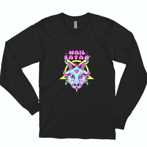 Pastel Goth Hail Satan Essential Long Sleeve Shirt