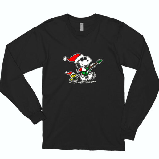 Peanuts Christmas Snoopy And Woodstock Essential Long Sleeve Shirt