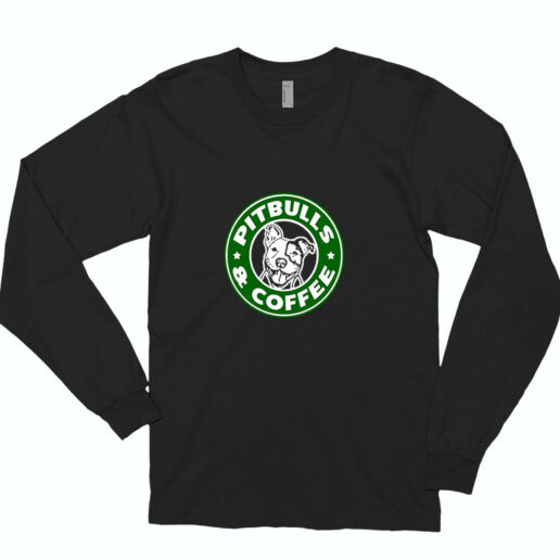 Pitbulls And Coffee Essential Long Sleeve Shirt