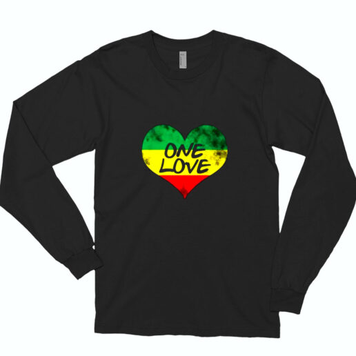 Rastafari One Love Vintage Jamaican Heart Essential Long Sleeve Shirt