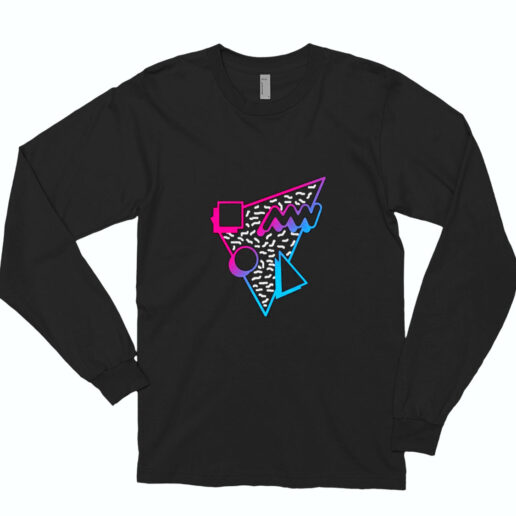 Retro 80s Neon Memphis Style Essential Long Sleeve Shirt