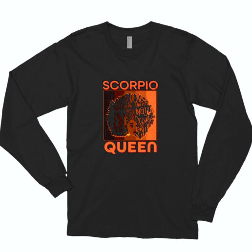 Retro Scorpio Queen Afro Woman Essential Long Sleeve Shirt