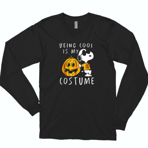 Snoopy And Pumpkins Being Cool Is My Costume Essential Long Sleeve Shirt