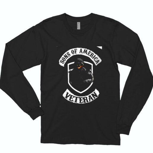 Sons Of America Veteran Skull Essential Long Sleeve Shirt