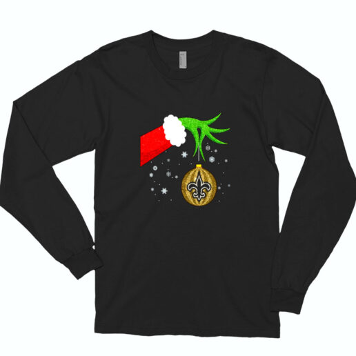 The Grinch Christmas Ornament New Orleans Saints Essential Long Sleeve Shirt