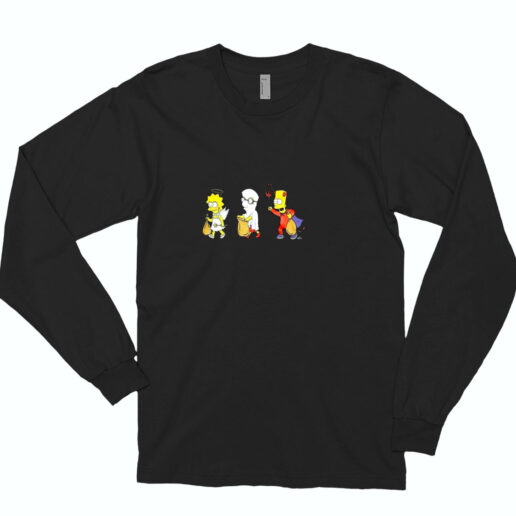 The Simpsons Halloween Lisa Milhouse Bart Simpson Essential Long Sleeve Shirt