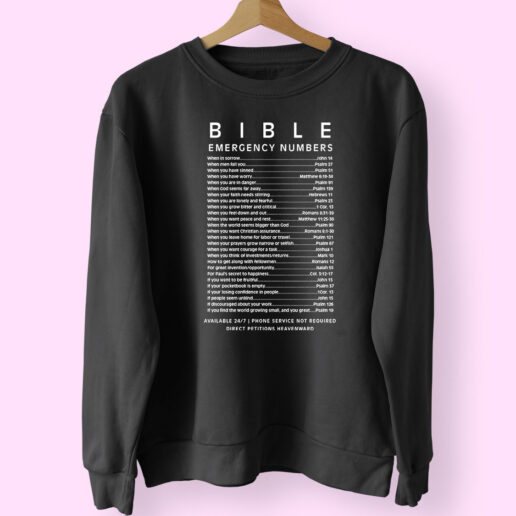 Bible Emergency Numbers Essential Sweatshirt